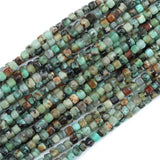 Natural Green African Turquoise Stone Square Bead 15''