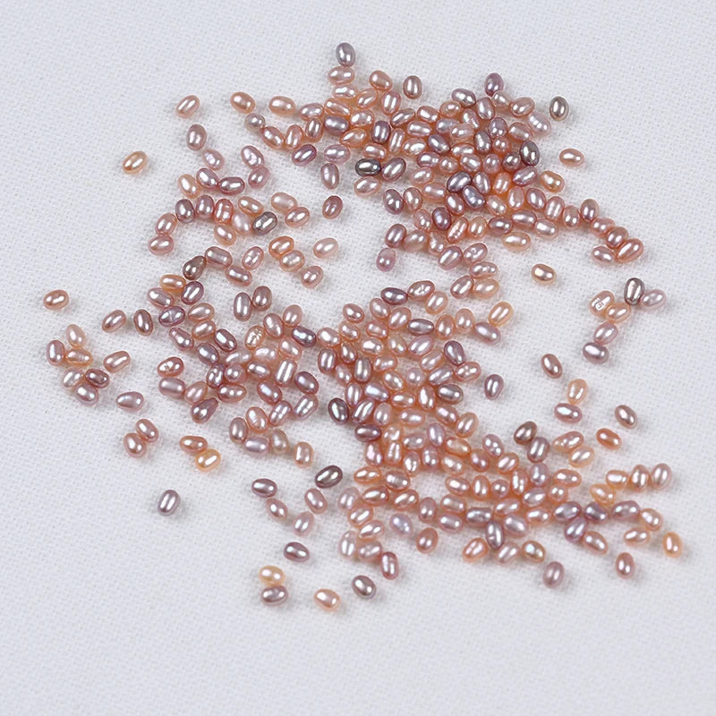 2-3mm Tiny Pink Purple Rice Pearl Loose Beads 5g Bag