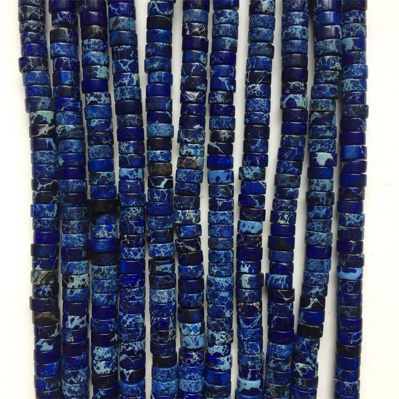 Lapis Sea Sediment Turquoise Gemstone Disc Beads 6MM for Bracelet Diy