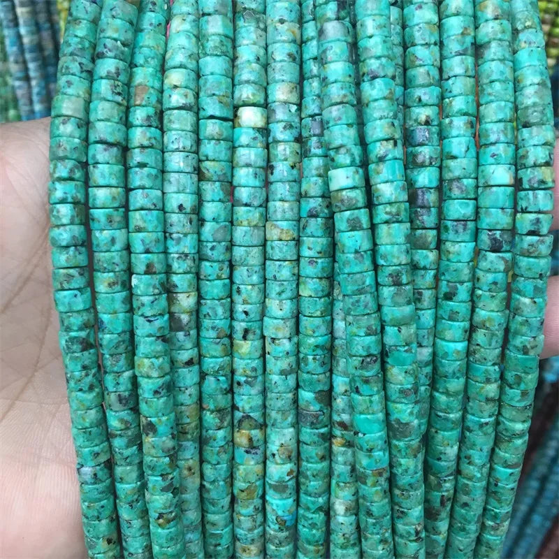 2*4/3*6mm Africa Turquoise Heishi Gemstone Bead for Jewelry Bracelet Diy