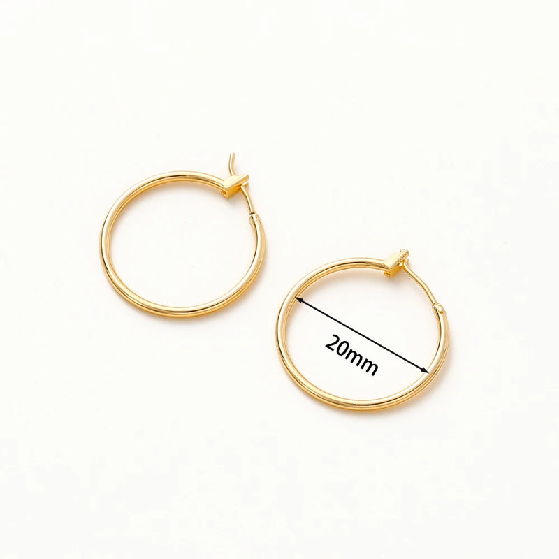 18K Plated Round Hoop Earrings Findings for DIY Jewelry Making Craft