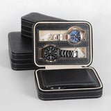 Faux Leather Zipper Watch Jewelry Storage Box Organizer