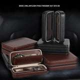 Faux Leather Zipper Watch Jewelry Storage Box Organizer