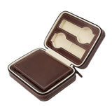 Leather Storage Display Case Watch Box Zippered Travel Portable Box