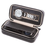 8 Slot PU Leather Watches Organizer Box Double Layer