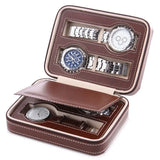 8 Slot PU Leather Watches Organizer Box Double Layer