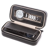 8 Slot PU Leather Watches Organizer Box Double Layer