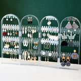 Folding Clear Earrings Studs Display Rack Jewelry Shelf Organizer