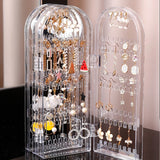 Folding Clear Earrings Studs Display Rack Jewelry Shelf Organizer