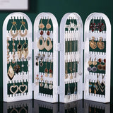 Folding Clear Earrings Studs Display Rack Jewelry Shelf Organizer