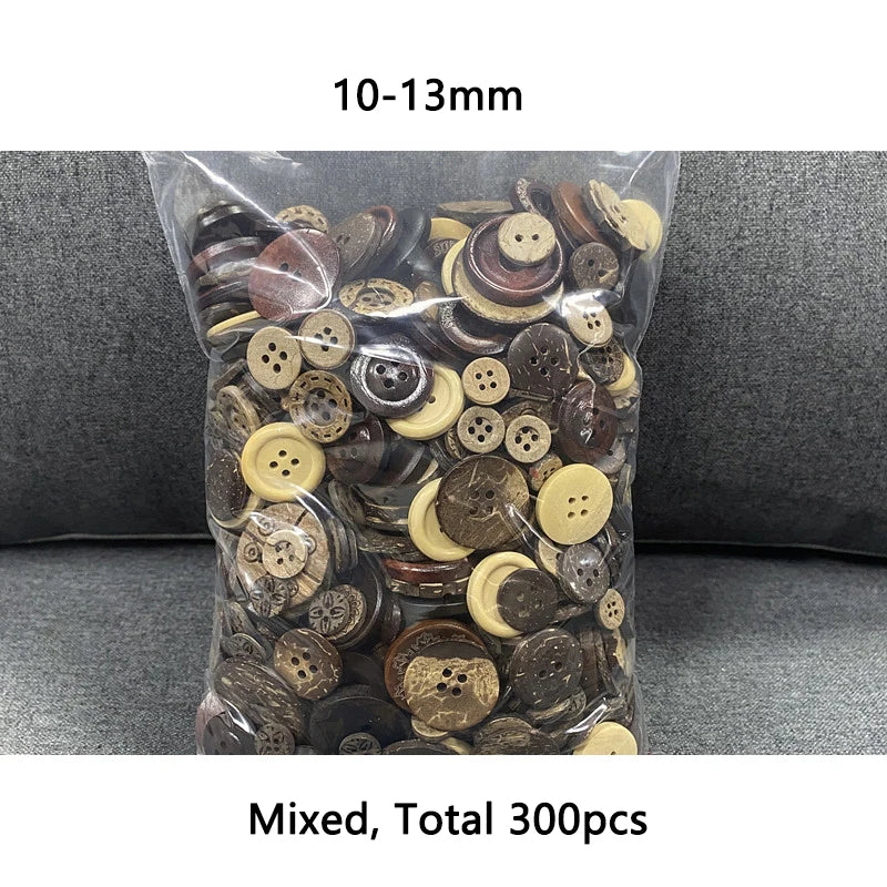 Coconut Wood Button Eco-friendly 4 Holes for Scrapbooking Clothing Sewing