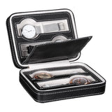 Portable Leather Watch Zipper Storage Bag Travel Jewelry Watch Box