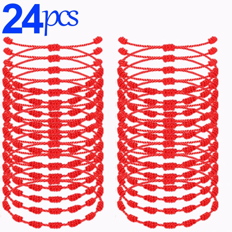 7 Knots Red String Bracelet Lucky Amulet Protection Wristband