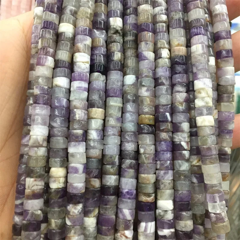 Amethyst Purple Heishi Beads 2x4MM 3x6MM Flat Round Spacer Gemstone DIY Jewelry