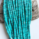 2*4MM Hubei Turquoise Flat Round Heishi Beads