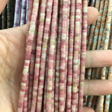 2*4MM Heishi Flat Round Gemstone Chip Disc Bead for Jewelry Making