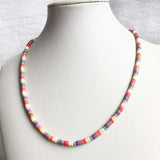 2x4MM Heishi Mix Red Green Turquoise Necklace Natural Stone Chocker Beaded