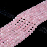 2-4MM Rose Quartz AA Micro Faceted Round Beads DIY Jewelry Making