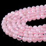 2-4MM Rose Quartz AA Micro Faceted Round Beads DIY Jewelry Making