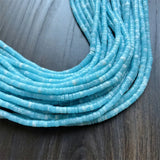 2*4MM Tiny Heishi Larimar Jade Disc Gemstone Beads