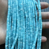 2*4MM Tiny Heishi Larimar Jade Disc Gemstone Beads