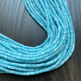 2*4MM Tiny Heishi Larimar Jade Disc Gemstone Beads
