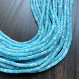 2*4MM Tiny Heishi Larimar Jade Disc Gemstone Beads