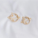 2/4PCS 14K Zircon Planet Charms Pendants for Jewelry Making