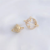 2/4PCS 14K Zircon Planet Charms Pendants for Jewelry Making