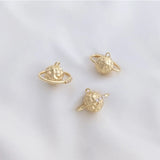 2/4PCS 14K Zircon Planet Charms Pendants for Jewelry Making