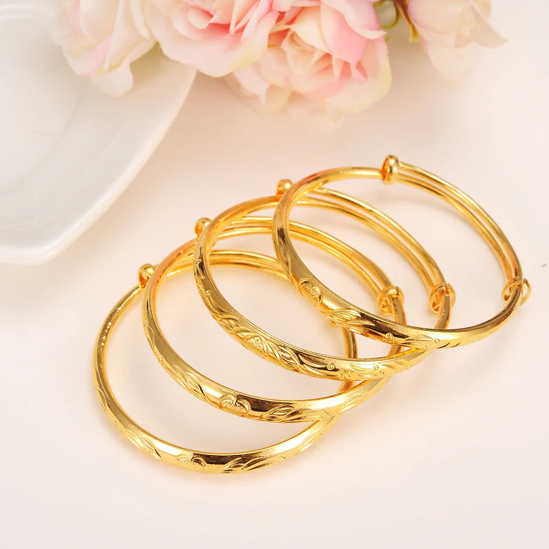 2.4" Dubai Bangle Bracelet for Kids African Arab Jewelry Child Gift