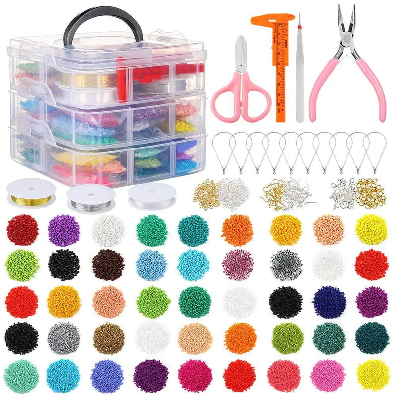 Glass Bead Box Assembly Pliers Set DIY Jewelry Making Tool Kit