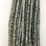 4mm Heishi Grey Labradorite Jade Gemstone Rondelle Seed Spacer Bead