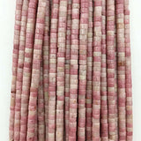 4mm Heishi Rhodochrosite Jade Flat Round Gemstone Small Beads