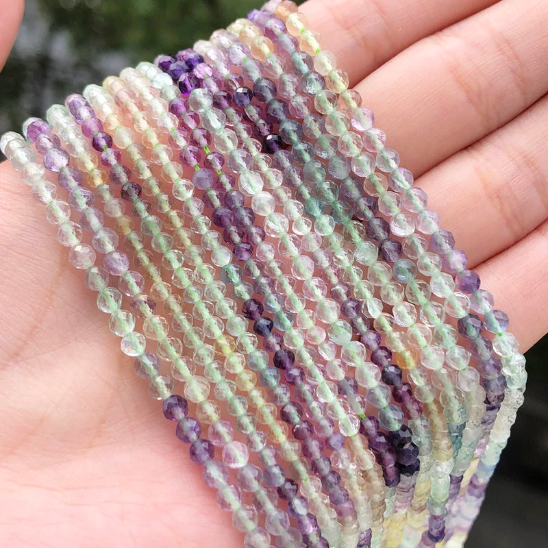 4mm Faceted Green Fluorite Quartz Beads for DIY Jewelry Making