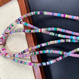 4mm Natural Round Colourful Jades Rondelle Agates Stone Spacer Beads