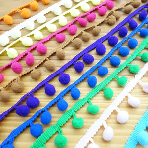 2/5/10 Yds Pom Pom Trim Ball 12mm MINI Pearl Pompom Fringe Ribbon Lace Craft DIY
