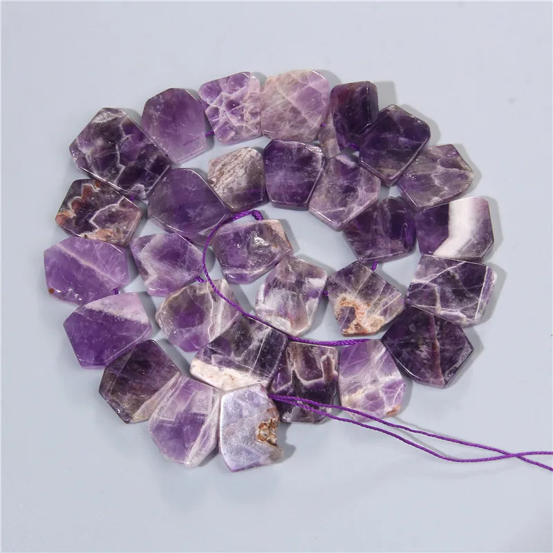 Labradorite Clear Quartzs Beads Point Flat Stone Bead Irregular Pentagon