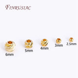 18K Plated Spacer Beads Cut Pattern DIY Jewelry Making Findings
