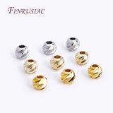 18K Plated Spacer Beads Cut Pattern DIY Jewelry Making Findings