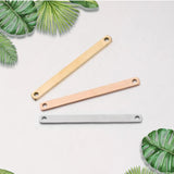 Stainless Steel Double Hole Rectangle Charms 20pcs/lot