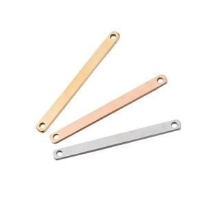 Stainless Steel Double Hole Rectangle Charms 20pcs/lot