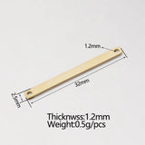 Stainless Steel Double Hole Rectangle Charms 20pcs/lot