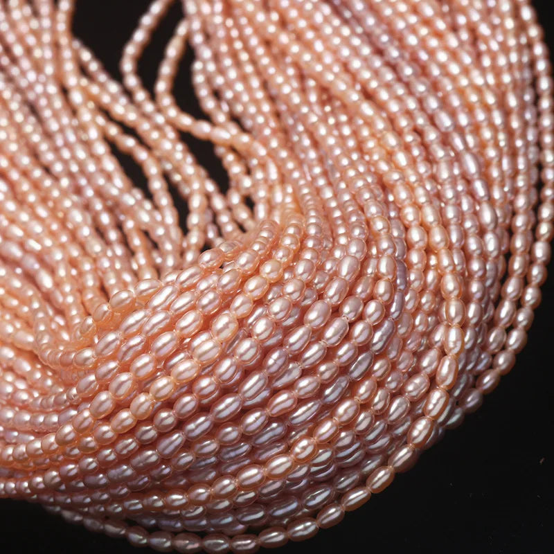 2.5-3mm Freshwater Pearl Beads High AAAA Small Rice Pearls Punch Loose Beads