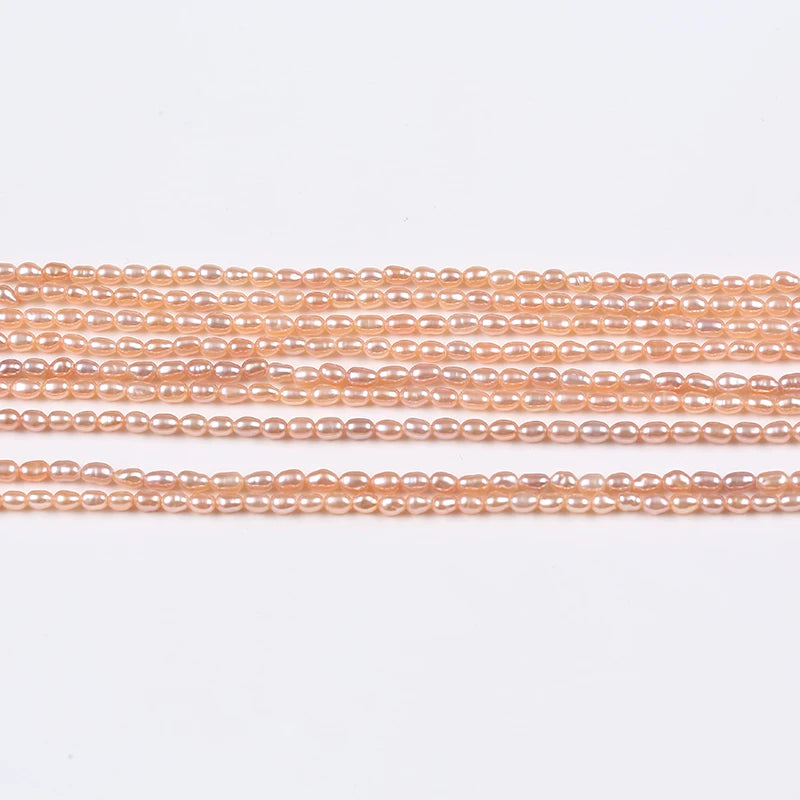 2.5-3mm AA Peach Purple Freshwater Pearls Strand