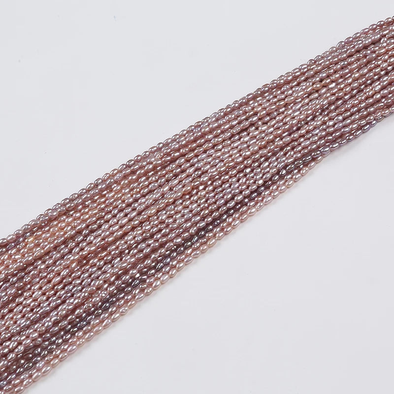 2.5-3mm AA Peach Purple Freshwater Pearls Strand