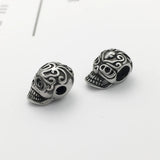 316l Stainless Steel Vintage Skull Head Bead for DIY Jewelry Making