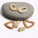 Natural Corn Straw Woven Jewelry Pendant for DIY Earrings