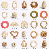 Irregular Shape Rattan Earrings Charm Natural Straw DIY Woven Jewelry Accessory