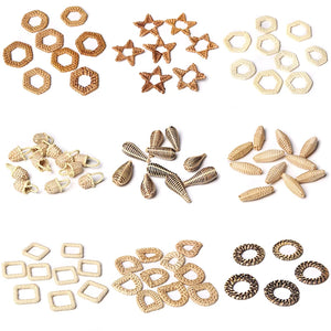 Irregular Shape Rattan Earrings Charm Natural Straw DIY Woven Jewelry Accessory